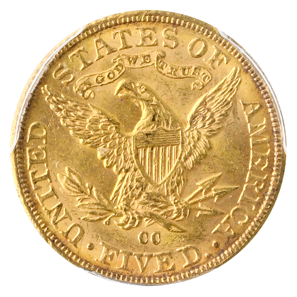 1890-CC $5 Liberty PCGS MS62 CAC + 1890-CC $5 Liberty PCGS MS62 CAC +