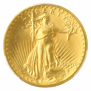 1907 $20 Saint Gaudens High Relief Flat Edge PCGS MS64 CAC