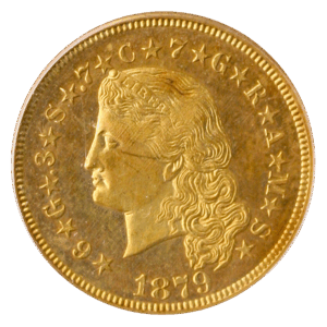 1879 $4 Flowing Hair Stella PCGS PR63 CAC