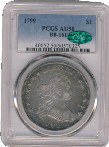 1799 Draped Bust $1 BB-161 PCGS AU50 CAC