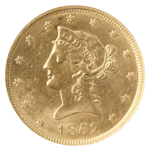 1852 $10 Liberty SS Republic NGC AU58