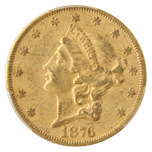 1876-CC $20 Liberty PCGS AU50 CAC
