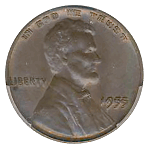 1955 Double Die Lincoln Cent PCGS MS64 BN CAC