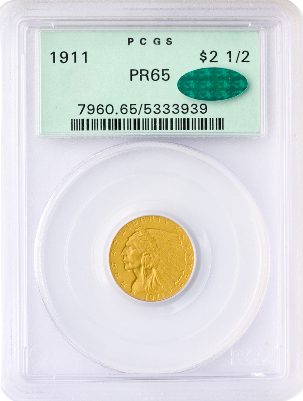 1911 $2.50 Indian PCGS PR65 CAC