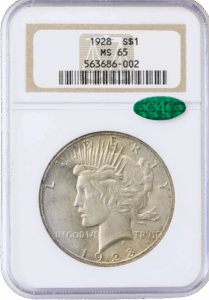 1928 Peace $1 NGC MS65 CAC
