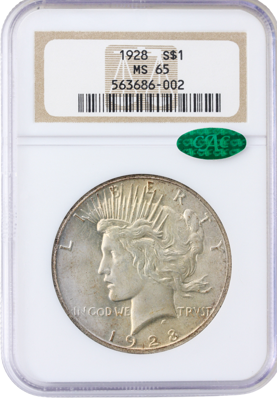 1928 Peace $1 NGC MS65 CAC 1928 Peace $1 NGC MS65 CAC