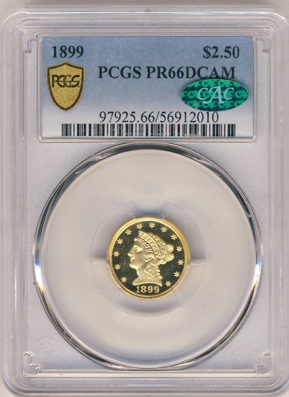 1899 $2.50 Liberty PCGS PR66 Deep Cameo CAC