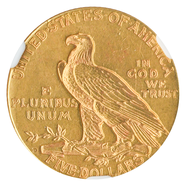 1911-D $5 Indian NGC AU58 CAC