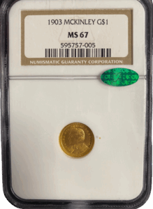 1903 McKinley Gold Commemorative $1 NGC MS67 CAC