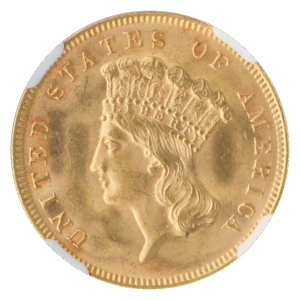1878 $3 Gold NGC MS65 CAC