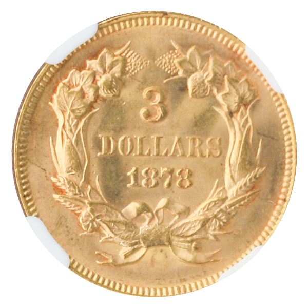 1878 $3 Gold NGC MS65 CAC 1878 $3 Gold NGC MS65 CAC