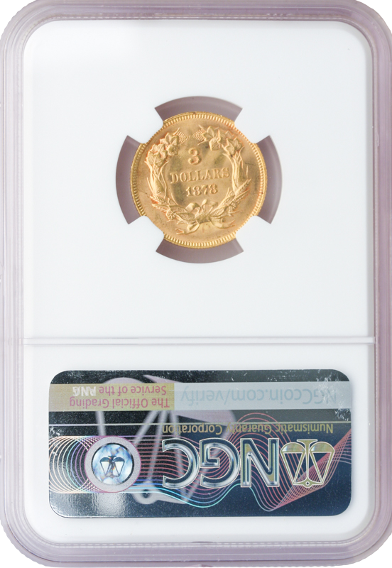 1878 $3 Gold NGC MS65 CAC 1878 $3 Gold NGC MS65 CAC