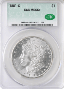 1881-S Morgan $1 CACG MS66 CAC