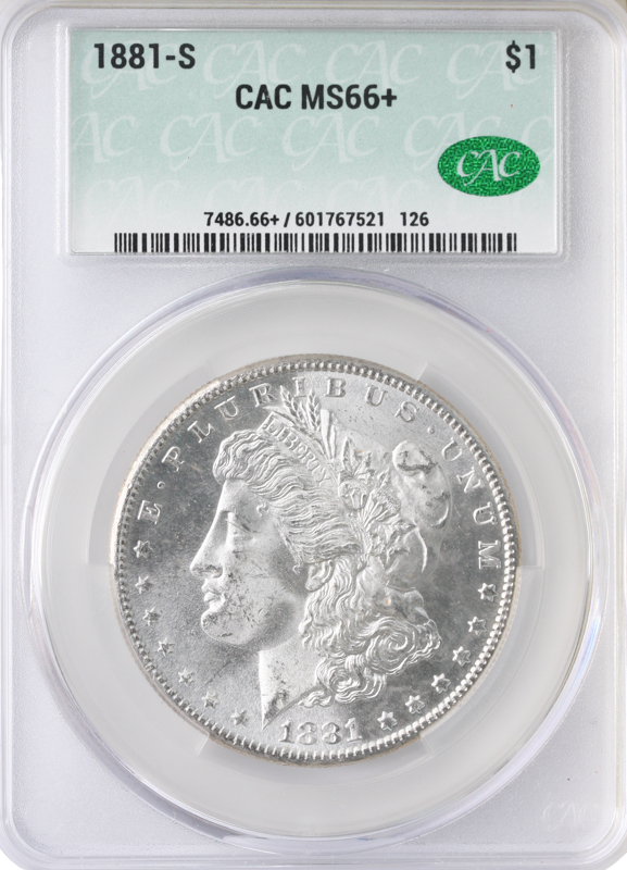 1881-S Morgan $1 CACG MS66 CAC