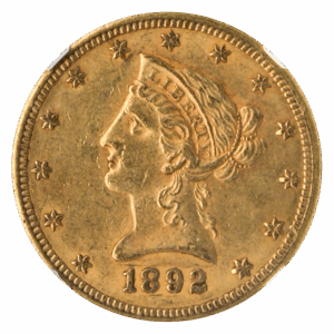 1892-CC $10 Liberty NGC AU58 CAC