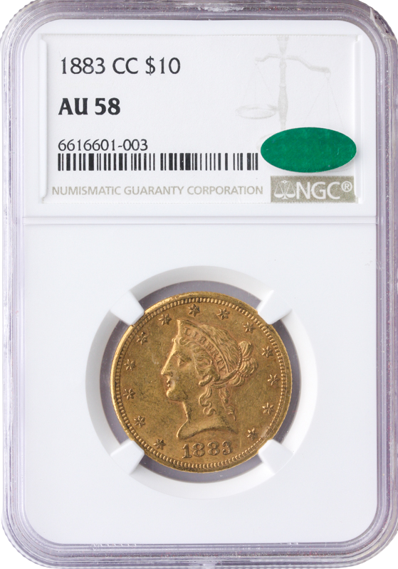 1883-CC $10 Liberty NGC AU58 CAC 1883-CC $10 Liberty NGC AU58 CAC