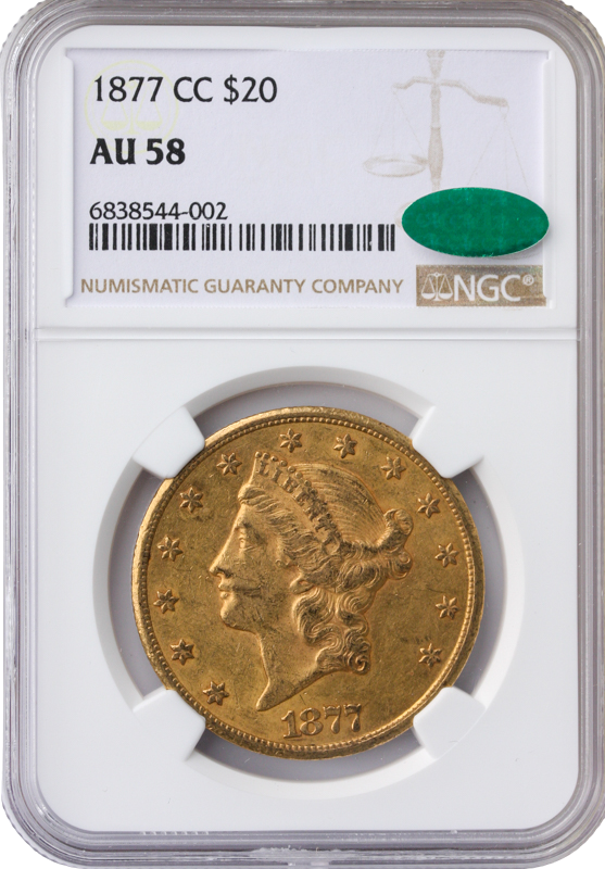 1877-CC $20 Liberty NGC AU58 CAC 1877-CC $20 Liberty NGC AU58 CAC