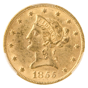 1855 $10 Liberty CACG MS61