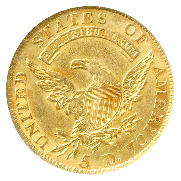 1810 $5 Capped Bust Large Date Large 5 NGC MS61