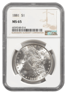 1881 Morgan $1 NGC MS65