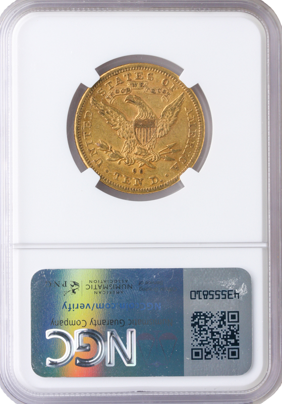 1884-CC $10 Liberty NGC AU53 CAC 1884-CC $10 Liberty NGC AU53 CAC