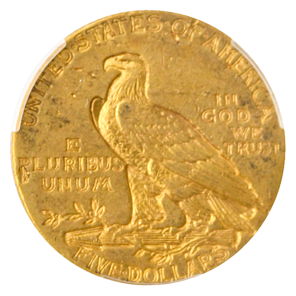 1909-O $5 Indian CACG AU55