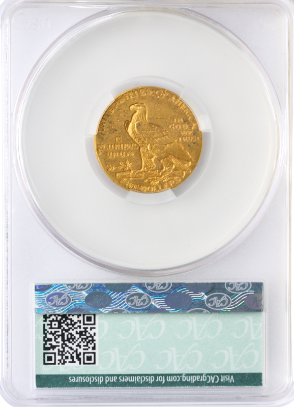 1909-O $5 Indian CACG AU55