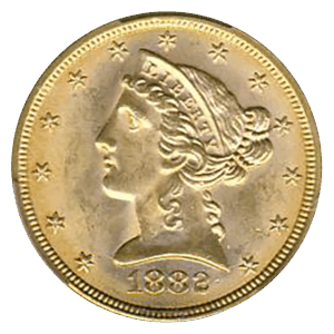 1882 $5 Liberty CACG MS66