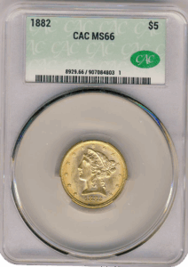 1882 $5 Liberty CACG MS66