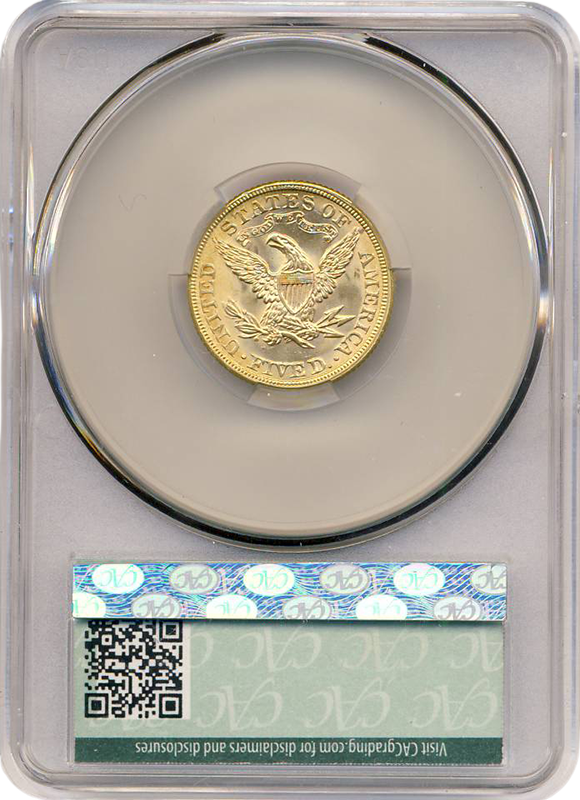 1882 $5 Liberty CACG MS66