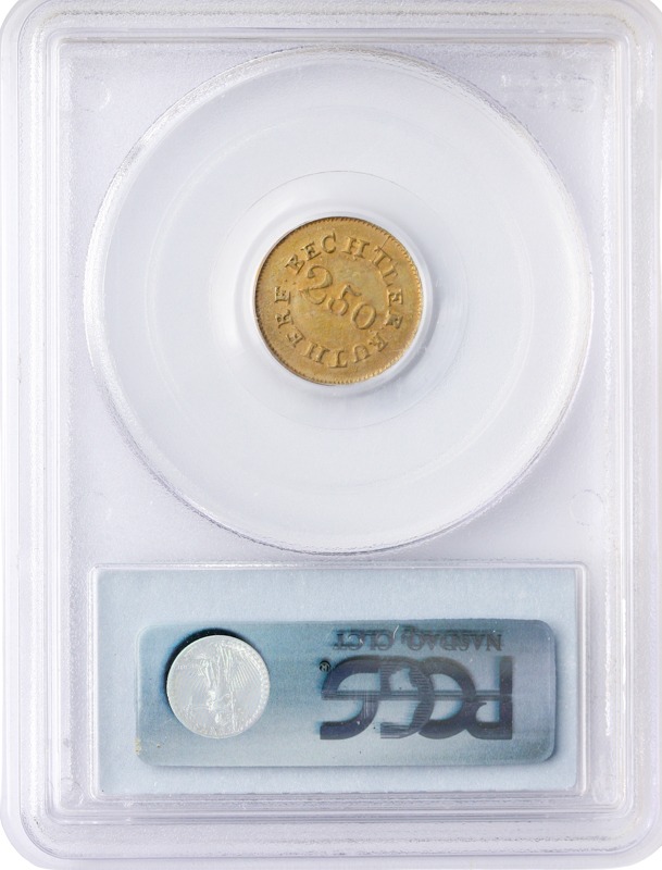 (1835-1837) C. Bechtler $2.50 64 grains 22 Carat K-11 PCGS AU53 CAC (1835-1837) C. Bechtler $2.50 64 grains 22 Carat K-11 PCGS AU53 CAC