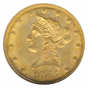 1855 $10 Liberty NGC MS61 CAC