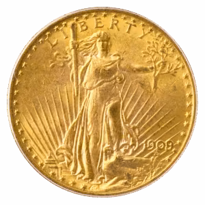 1909/8 $20 Saint Gaudens PCGS MS62 CAC