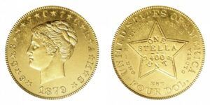 obverse and reverse of the coiled hair stella