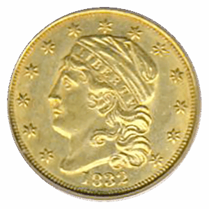 1832 $2.50 CAPPED BUST PCGS MS62 CAC