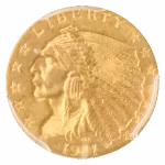 1911 $2.50 Indian PCGS MS65 CAC