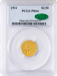 1911 $2.50 Indian PCGS PR66 CAC