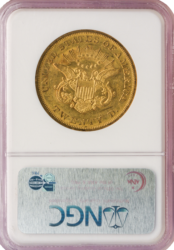 1857-O $20 Liberty NGC AU58 CAC