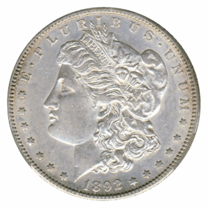 1892-S $1 MORGAN CACG AU55