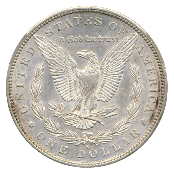 1892-S $1 MORGAN CACG AU55