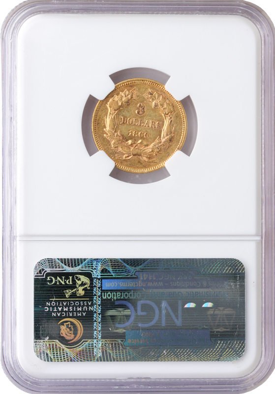 1860 $3 Inidan Princess NGC AU53 CAC 1860 $3 Inidan Princess NGC AU53 CAC