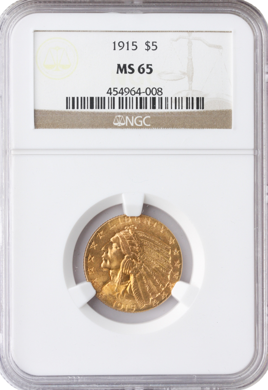 1915 $5 Indian NGC MS65 1915 $5 Indian NGC MS65