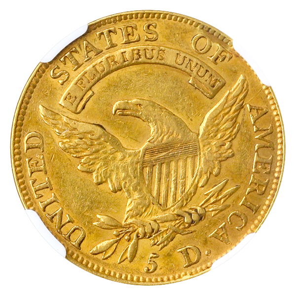 1812 $5 Capped Bust NGC AU55 CAC