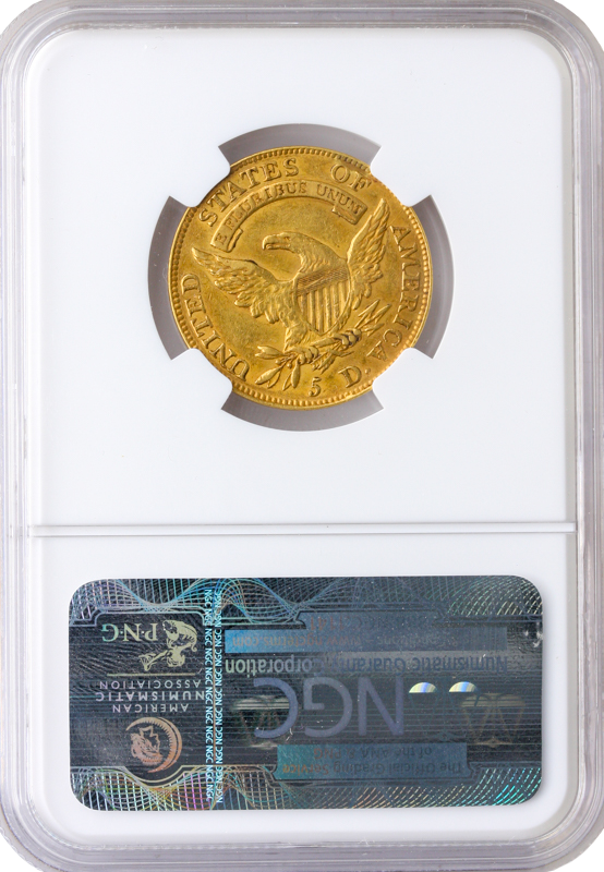 1812 $5 Capped Bust NGC AU55 CAC