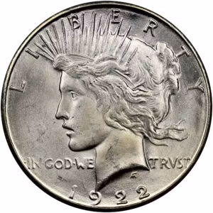 the 1922 Peace silver dollar