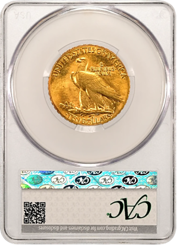 1907 $10 Indian Wire Rim CACG MS65