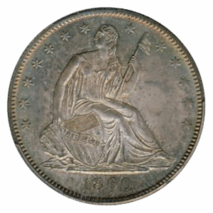 1860-O Seated Liberty Half Dollar PCGS MS65 CAC
