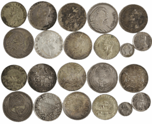 Tarnished silver coins