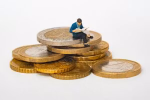 Man sitting on money