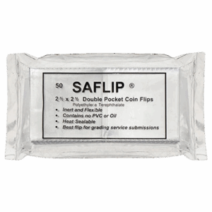 Mylar coin flips for safe archival storage of silver coins